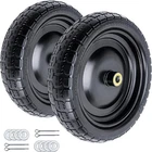Flat Free Wheels 13" for Wheelbarrows, Carts, Trolleys - 2-Pack, 5/8" Bearings