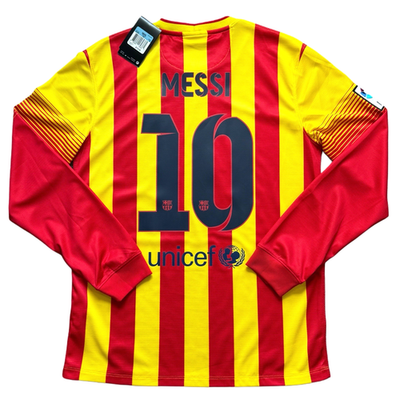 2013/14 Barcelona Away Jersey #10 Messi Medium Nike Long Sleeve La