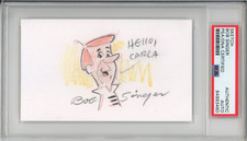 George Jetson Original Color Drawing Sketch Signed & Drawn By Bob Singer PSA DNA