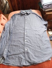 Ted Baker Men's Long Sleeve Button-Up Shirt, Blue,Navy ,Size Medium