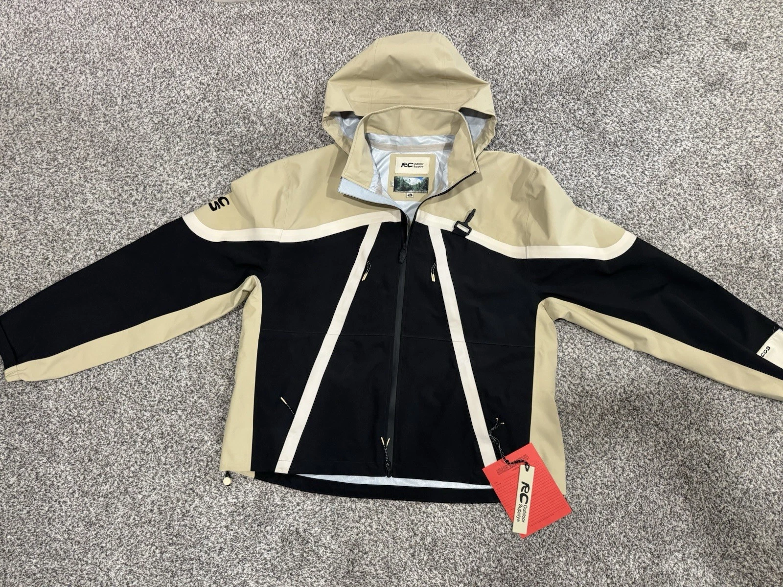 PacSun X RC Outdoor Supply Taped Seam Nylon Shell Jacket in Khaki & Black NEW!