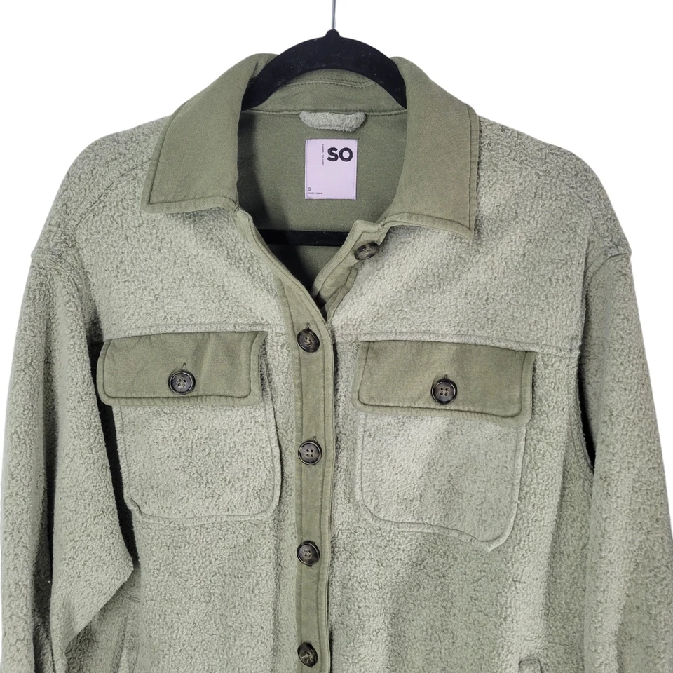 Chaqueta polar SO para mujer talla S verde lisa manga larga Foto 4 de 4