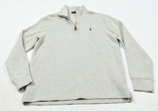 Polo Ralph Lauren 1/4 Zip Pullover Sweater Mens Medium Gray Long Sleeve Cotton