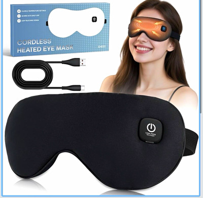 VISADER Cordless Heated Eye Mask 1500mAh Rechargeable USB-C Washable Black