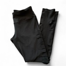 90 Degree by Reflex Side Sliced Black leggings Yoga Workout, Size Medium