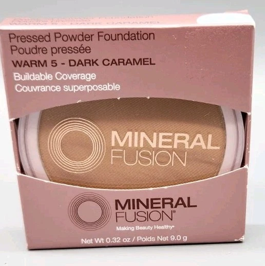 Mineral Fusion Pressed Powder Foundation Warm 5 Dark Caramel 0.32 oz New - Image 3 of 3
