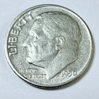 1950 Roosevelt Dime 90% Silver 10c US Coin Very Fine Details #11188