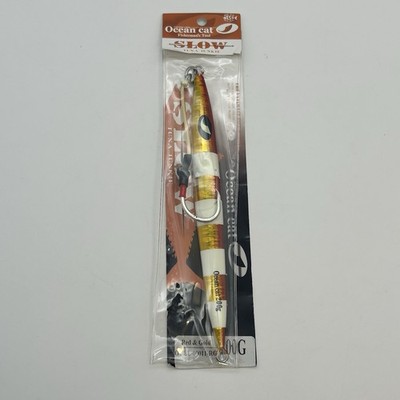 Ocean Cat Slow Pitch Jig Tuna Junkie 200g Red Gold Saltwater Lure NEW