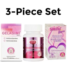 GELASIMI + SIMI COLAGENO + Simifol con Hierro 3-Piece Supplement Set 120 Tablets