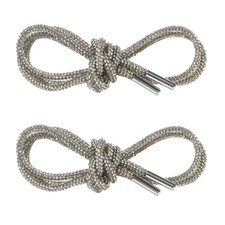 1-Pair Rhinestone Shoelaces 47" Crystal Cords for Sneakers Dark Grey