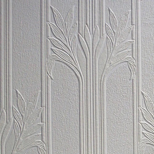 Paintable White Wallpaper Roll Wildacre Leaf Textured Vinyl Anaglypta RD803