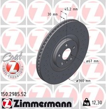 1x ZIMMERMANN Bremsscheibe SPORT Z 150.2985.52 f�r BMW 1er F40 2er F44 116 118