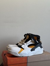 Talla 9.5 2004 Nike Air Flight Huarache Blanco Negro Pro Dorado De colección Con Caja Original