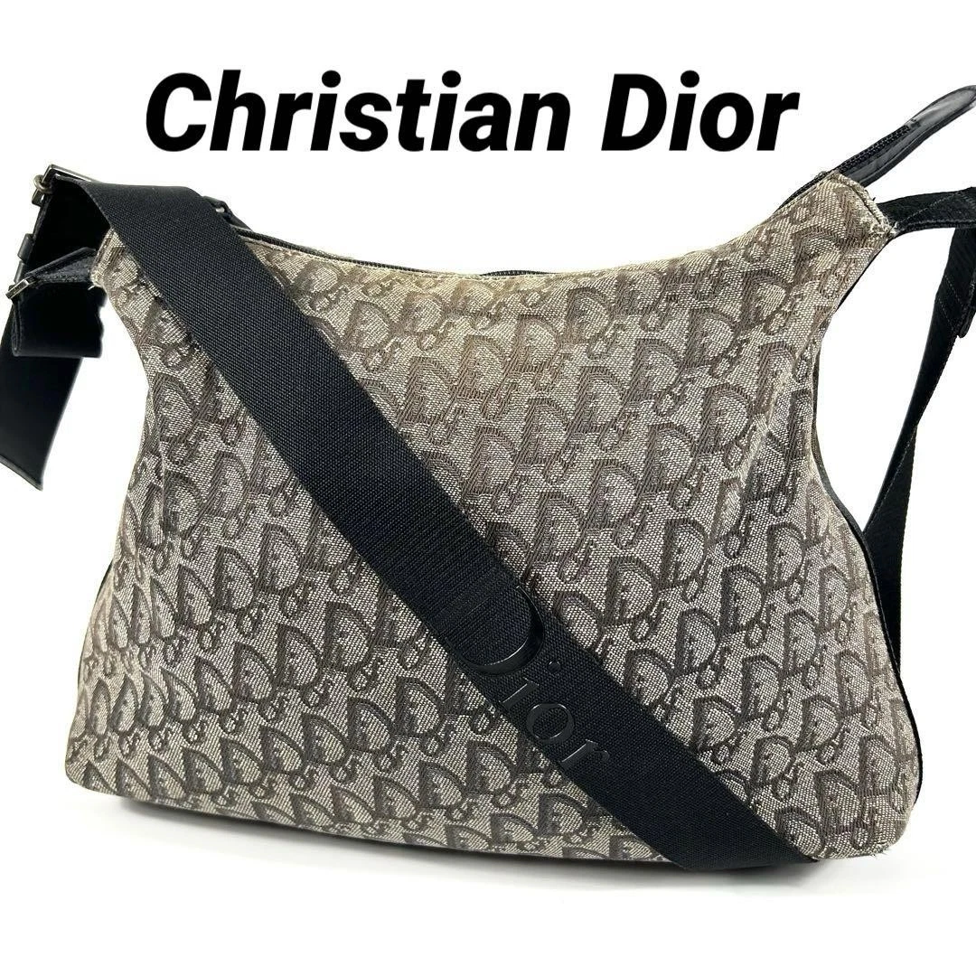 Sac bandoulière Christian Dior Trotter vintage bag toile noir