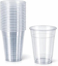 Hero Heavy Duty Pint Cups Plastic Clear Tumblers Glasses Party Drink Reusable