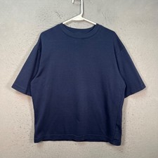 Uniqlo U Airism Mens Size Medium Navy Blue Crewneck T-Shirt Cotton Blend