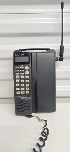 Genuine Vintage Mitsubishi DiamondTel FM-4036F03 Cellular Phone Base & Handset