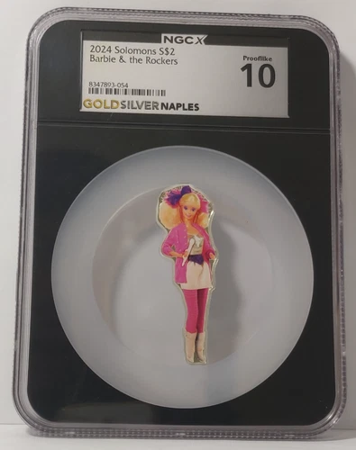 2024 SOLOMON ISLANDS $2 FINE SILVER COIN BARBIE AND THE ROCKERS NGC 10 PROOFLIKE