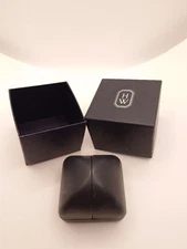 Harry Winston Ring Box Navy Leather Authentic Empty Jewelry Gift Case from Japan