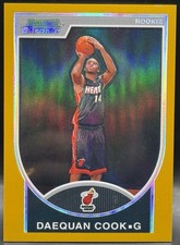 2007-08 Bowman Chrome GOLD Refractor Daequan Cook RC 98/99 NM #138 Miami Heat
