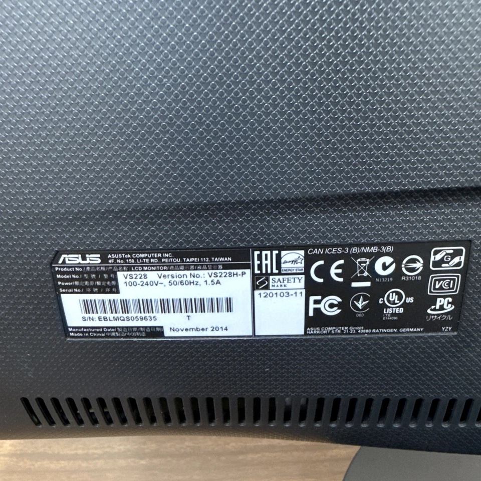 ASUS VH238 VH238H 20" 1920x1080 Full HD LED Monitor VESA HDMI Built-In Speaker - Image 4 of 4