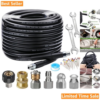 #ad Durable 100FT Pressure Washer Jetter Kit with Complete Accessories Included $110.99