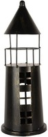 Clayre & Eef 6Y5790 Deko Leuchtturm Schwarz Ø16X45 Cm Metall Landhausstil