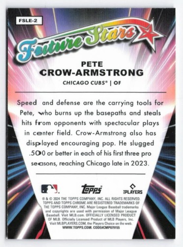 2024 Pete Crow-Armstrong Rookie Card Topps Chrome Logofractor Edition #FSLE-2 - Picture 2 of 3