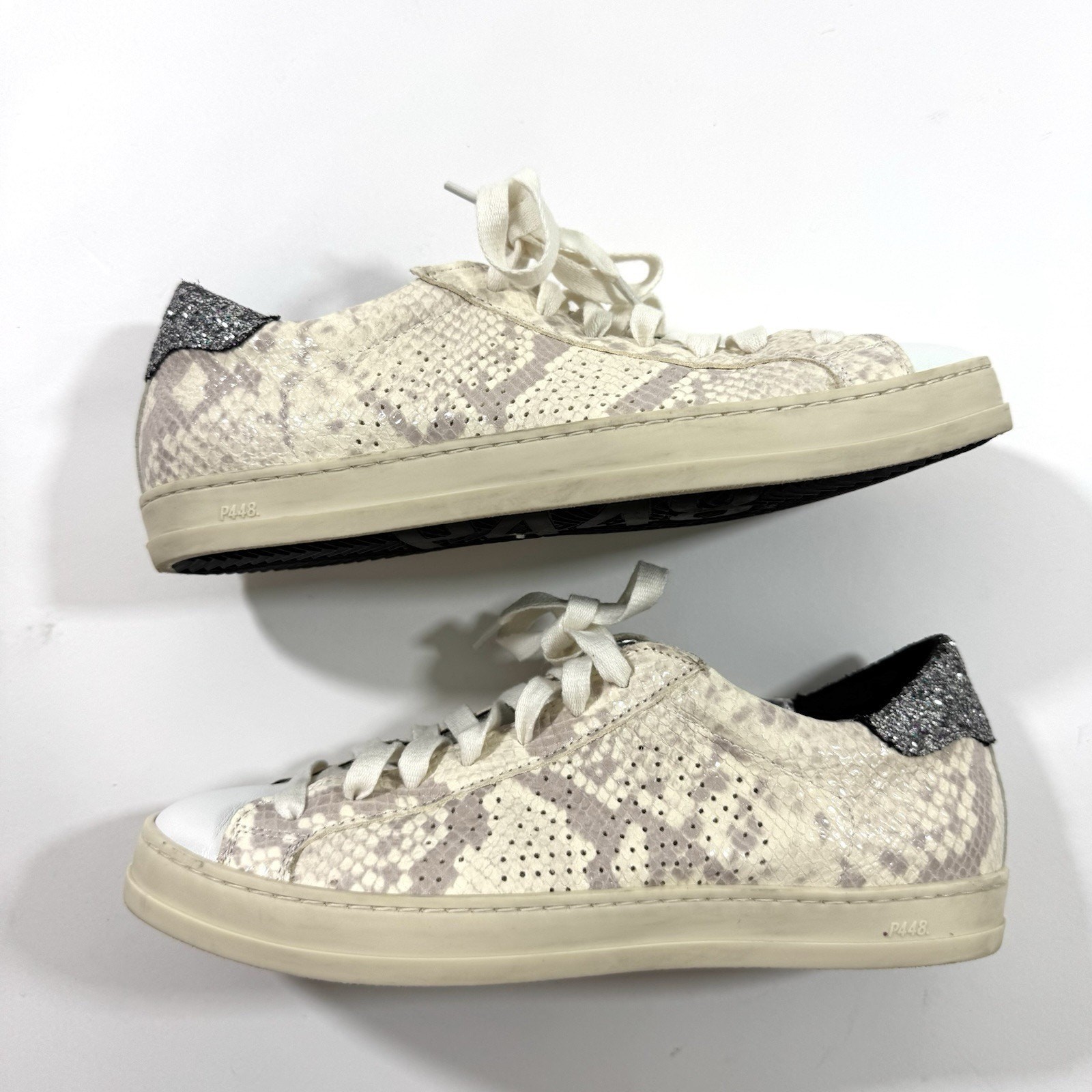P448 John Python Glitter Sneaker Shoes Size 37 US… - image 9