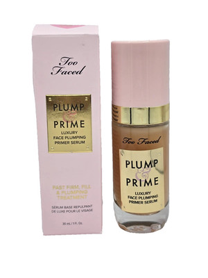 Too Faced Plump Prime Luxury Face Plumping Primer Serum, 1oz/30mL, New