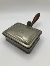 Vintage F.B. Rogers Co Silverplated Silent Butler Crumb Catcher Wood Handle