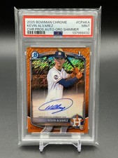 2025 BOWMAN CHROME PROSPECT KEVIN ALVAREZ ORANGE SHIMMER AUTO /25 PSA 9 MINT 
