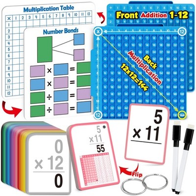 Torlam Multiplication Flash Cards + Math Board, Time Table Chart Flashcards f...