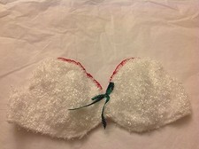 FREDERICKS of Hollywood Bra 34 White Fuzzy Red Green Mesh NIP New