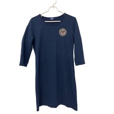 American Sport Excellence Shirt Dress Womens Size S Navy Blue Dept Of Veterans