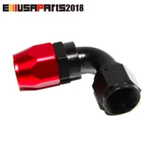12AN AN12 90 Degree Swivel Oil/Fuel/Gas Line Hose End Fitting Adapter Red EMUSA