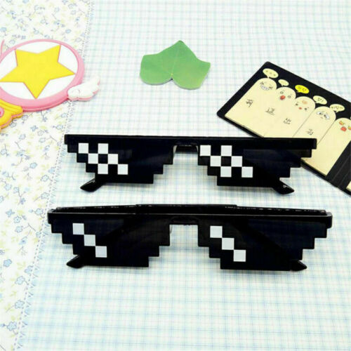 Unisex Mosaic Glasses 8 Bit Pixel Sunglasses & Funny Props Chains Cigar Gifts - Picture 1 of 12