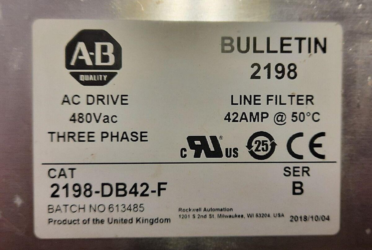 Allen Bradley 2198-DB42-F Bulletin Line Filter | eBay Allen Bradley 2198-DB42-F Bulletin Line Filter | eBay