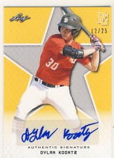 DYLAN KOONTZ 2020 Leaf Perfect Game PG Yellow AUTO /25 KENTUCKY