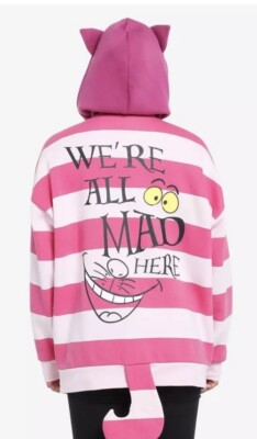 服/ファッション ALICE IN WONDERLAND CHESHIRE CAT XL Disney Cheshire Cat Alice In Wonderland Hoodie Jacket With Ears