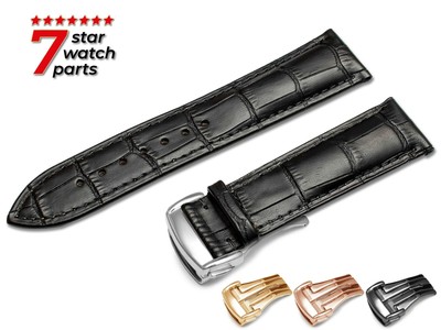 Leather Strap For OMEGA Watch BLACK 