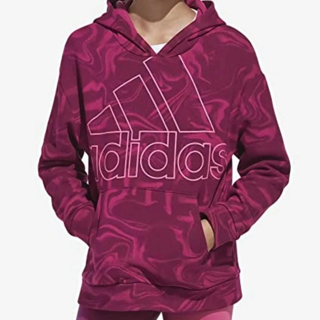 Mange belønning is NEW Adidas Youth Adidas Marble Print Fleece Hoodie Power Berry Size XL NWT  | eBay