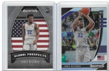 James Wiseman Panini Prizm DP's Silver RC + Global Prospects Insert Basketball