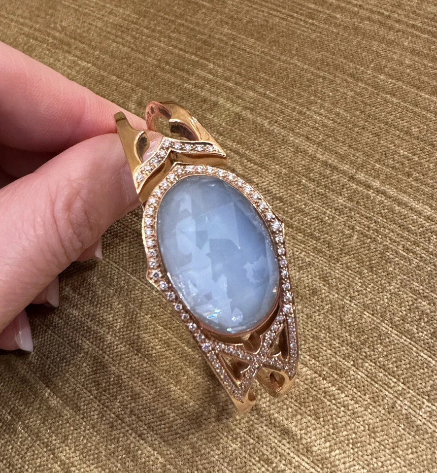 Brazalete Stephen Webster Cristal Haze y Diamante Oro Rosa 18K - HM1757