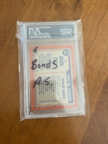 1991 Topps Desert Shield #401 BARRY BONDS PSA 9 PIRATES *AUTHENTIC* - Picture 2 of 2