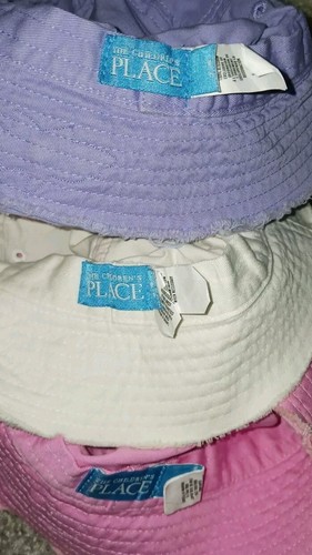 Lot of 3 Childrens Place Girls Floral Summer Bucket Hats Pink Purple White - Picture 4 of 4