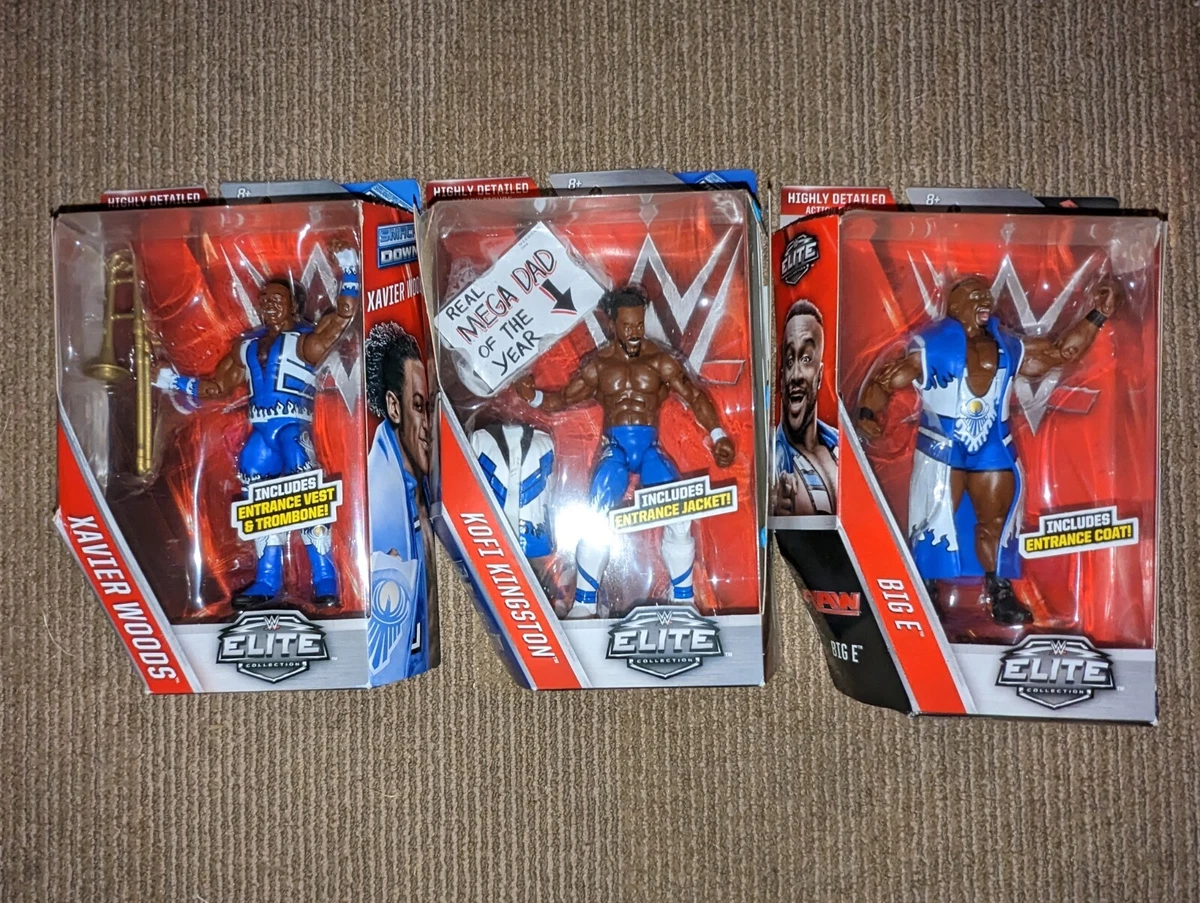 WWE ELITE NEW DAY 3 PACK SET LOT KOFI KINGSTON XAVIER WOODS BIG E 42 43 44 NEW