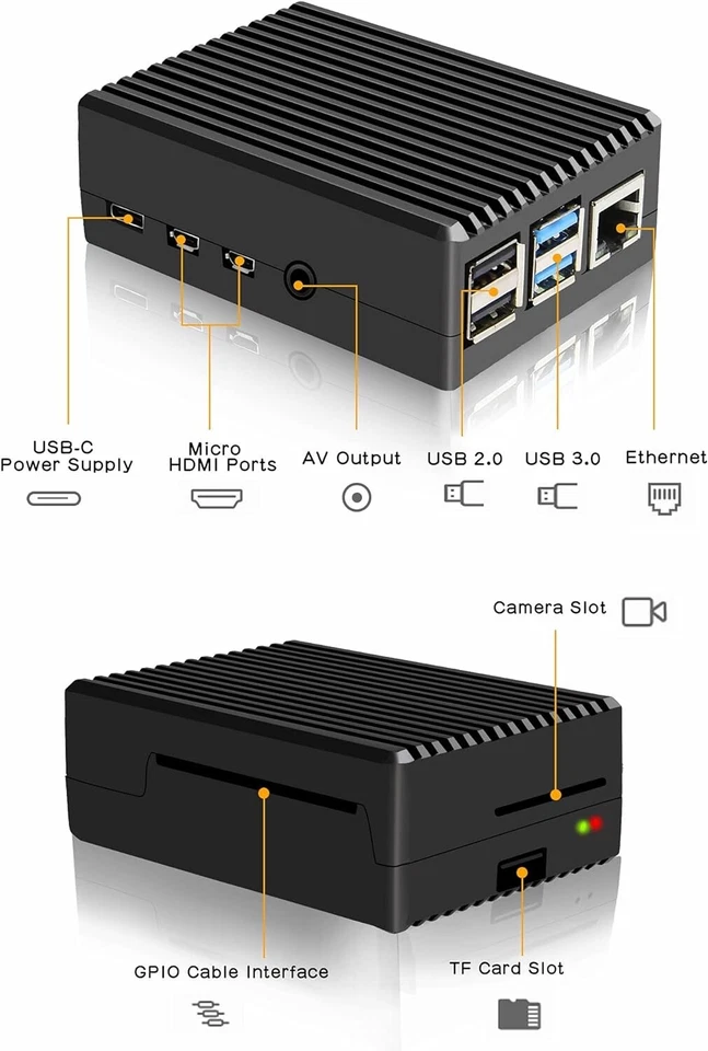 Geekworm Raspberry Pi 4 Aluminium Case, Passive Kühlung - Bild 4 von 4