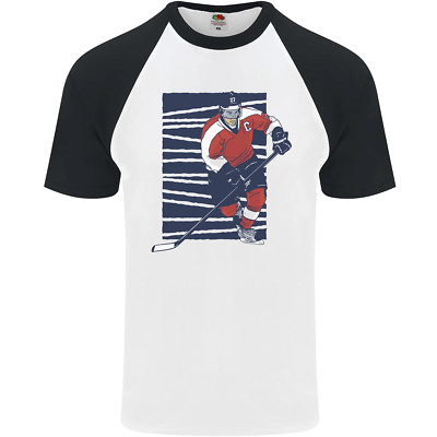 Ein Eishockeyspieler Herren Kurzarm Baseball T-Shirt
