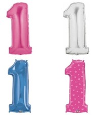 Jumbo Size Number 1 ONE Foil Mylar You Choose First Birthday Party Balloons